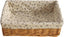 Cesta de almacenamiento de mimbre rectangular forrada