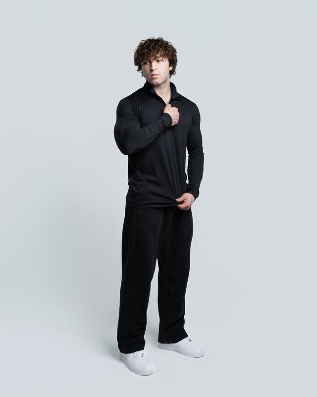 Brushed Nylon Quarter Zip-up