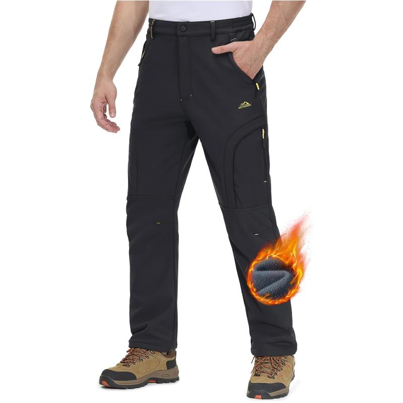 Pantalones de Invierno para Hombre 5 Bolsillos con Cremallera Pantalones de Esquí para Nieve Forro Polar Resistentes al Agua Pantalones de Senderismo FallFreshness Outdoorfun