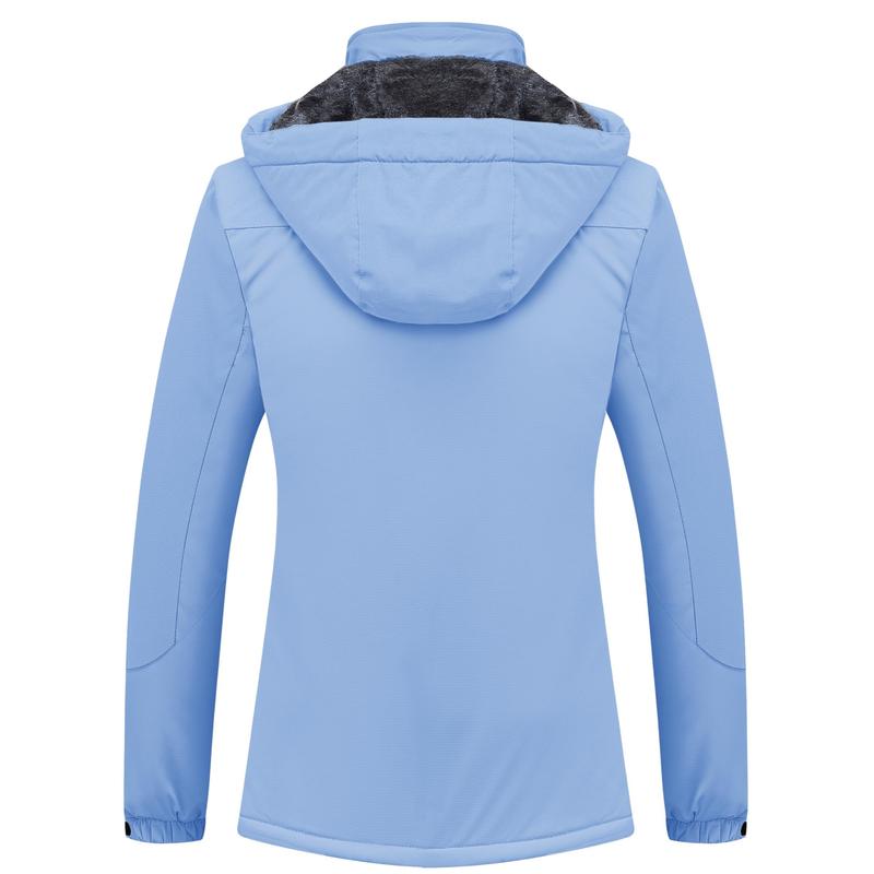Chaqueta de esquí impermeable para mujer, con capucha, forro polar, cálida, de invierno, para la nieve, cortavientos de montaña, cortavientos de lluvia, cortavientos para otoño, diversión al aire libre