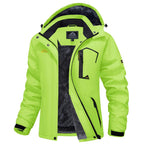 Chaqueta de esquí impermeable para mujer, con capucha, forro polar, cálida, de invierno, para la nieve, cortavientos de montaña, cortavientos de lluvia, cortavientos para otoño, diversión al aire libre