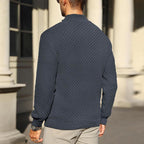 Suéter de punto trenzado con cuello de cremallera para hombre – Pulóver de cuello alto cálido con cuello con cremallera – Capa perfecta para días fríos, viernes casuales y estilo atemporal para el día a día TikTokShopBlackFriday Regalo de Navidad