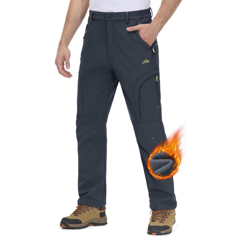 Pantalones de Invierno para Hombre 5 Bolsillos con Cremallera Pantalones de Esquí para Nieve Forro Polar Resistentes al Agua Pantalones de Senderismo FallFreshness Outdoorfun