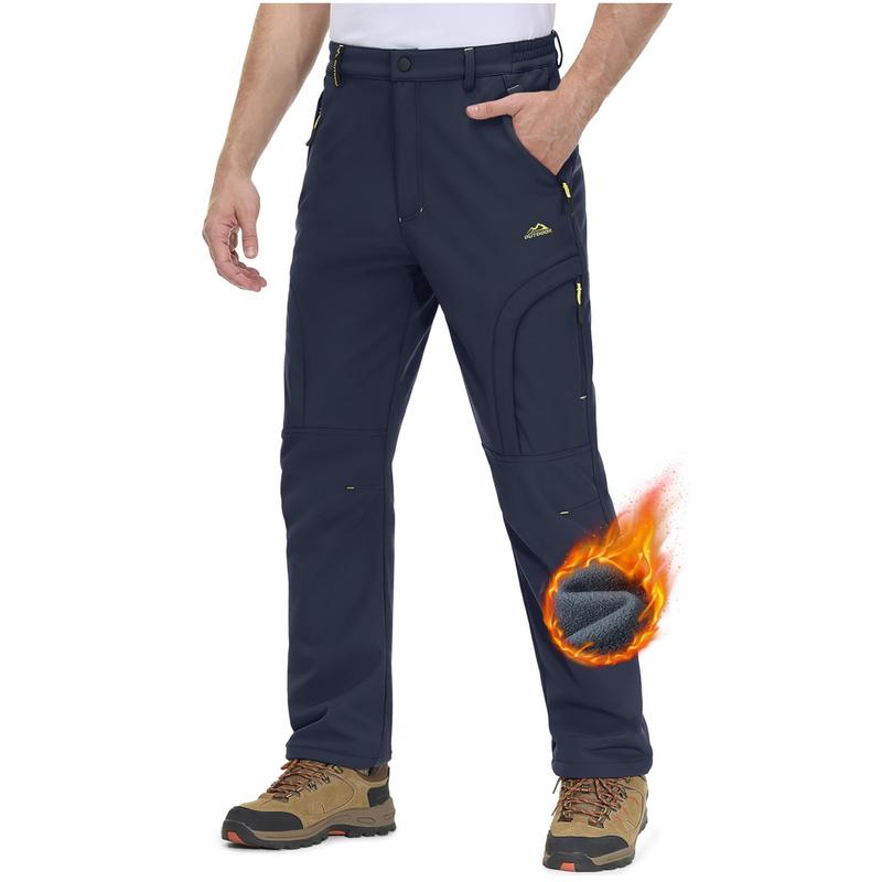 Pantalones de Invierno para Hombre 5 Bolsillos con Cremallera Pantalones de Esquí para Nieve Forro Polar Resistentes al Agua Pantalones de Senderismo FallFreshness Outdoorfun
