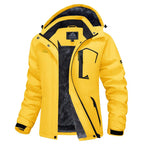 Chaqueta de esquí impermeable para mujer, con capucha, forro polar, cálida, de invierno, para la nieve, cortavientos de montaña, cortavientos de lluvia, cortavientos para otoño, diversión al aire libre