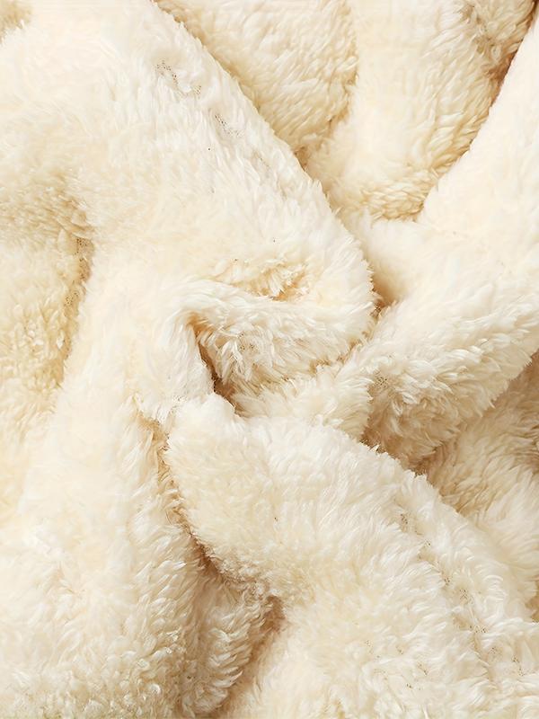 Men's Autumn and Winter Hooded Lamb Woolen Cotton Jacket - Warm and Puffed Full Zipper Jacket with Soft Polyester Lining, Zipper Pockets, Suitable for Cold Weather - Machine Washable, Regular Fit. Menswear Coats Menswear Coats Stylish Tops Beige Casual
