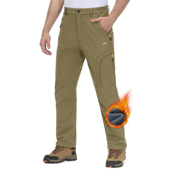 Men's Winter Pants 5 Zip Pockets Snow Ski Pants Fleece Lined Water Resistant Hiking Pants FallFreshness Outdoorfun Hover Image
