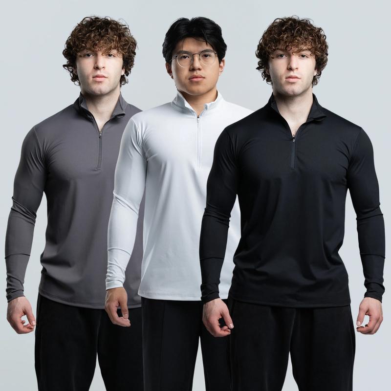 Brushed Nylon Quarter Zip-up