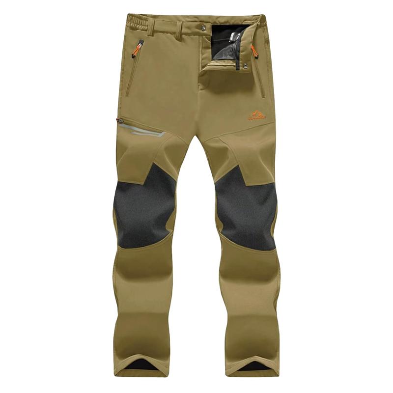 Men's Winter Pants Fleece Lined Ski Snow Pants Water Resistant 4 Zip Pockets Outdoor Work Pants FallFreshness Outdoorfun