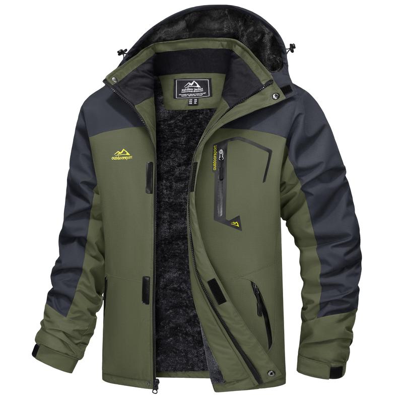 Abrigos de invierno para hombre, chaquetas de esquí y nieve resistentes al agua, chaquetas de forro polar cálidas, parkas, chubasqueros con múltiples bolsillos, ropa deportiva atlética, ropa deportiva al aire libre, diversión al aire libre