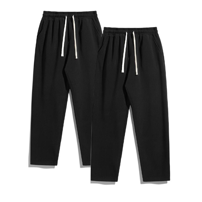 2-Piece Men's Solid Fashion Sweatpants, Versatile Year-Round Wear, Ideal for Autumn and Winter