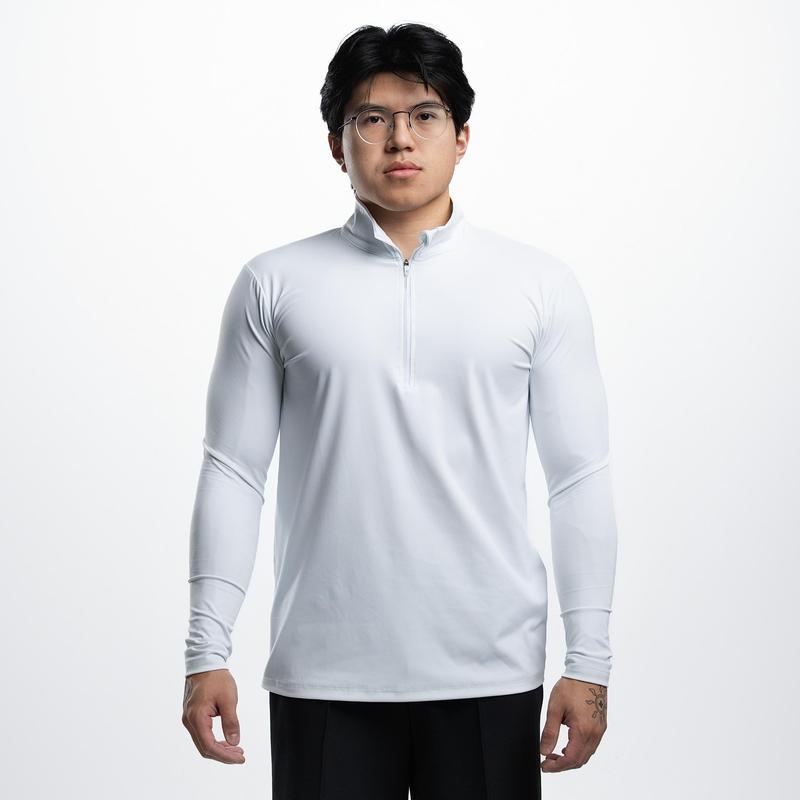 Brushed Nylon Quarter Zip-up