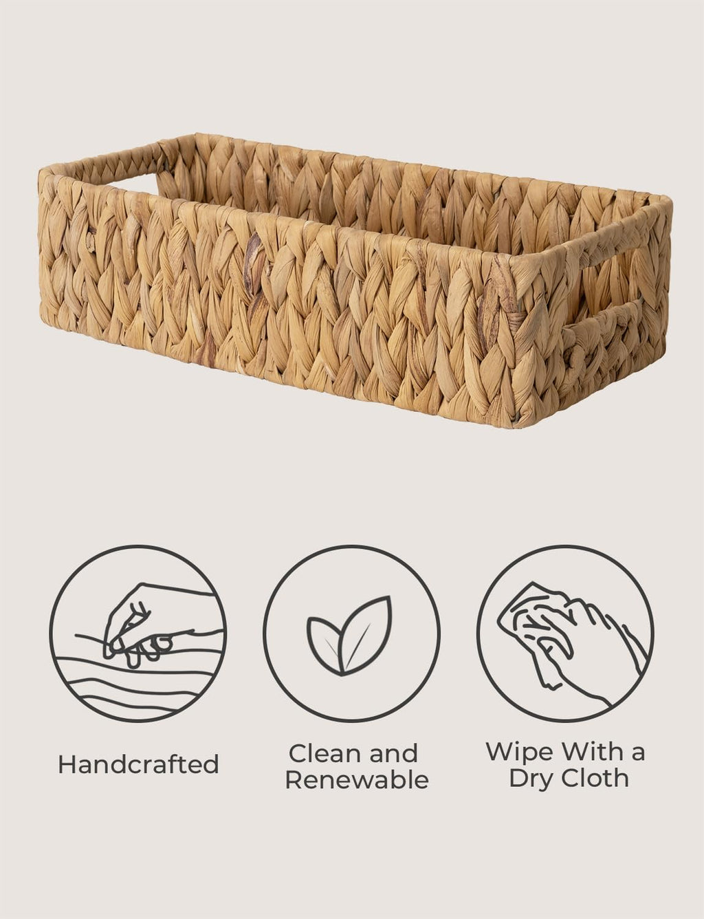 Cesta de papel higi�nico de jacinto de agua con asas