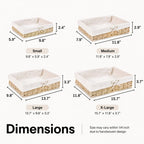 Lined Shelf Storage Baskets - Set of 4