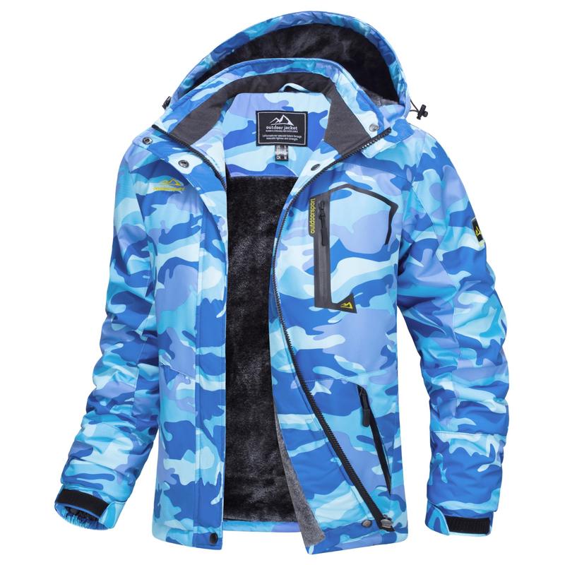 Chaqueta de esquí impermeable para mujer, con capucha, forro polar, cálida, de invierno, para la nieve, cortavientos de montaña, cortavientos de lluvia, cortavientos para otoño, diversión al aire libre