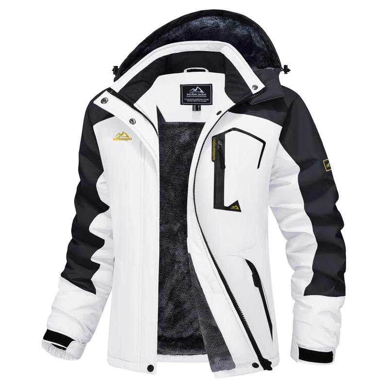 Chaqueta de esquí impermeable para mujer, con capucha, forro polar, cálida, de invierno, para la nieve, cortavientos de montaña, cortavientos de lluvia, cortavientos para otoño, diversión al aire libre