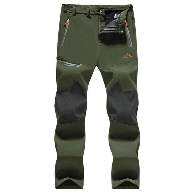Men's Winter Pants Fleece Lined Ski Snow Pants Water Resistant 4 Zip Pockets Outdoor Work Pants FallFreshness Outdoorfun Hover Image