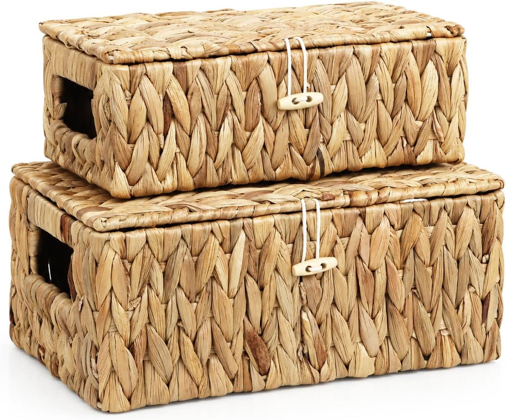 Cesta peque�a de jacinto de agua con tapa