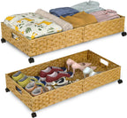 Rolling Rattan Under-Bed Storage Bin