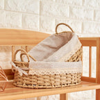 Cestas de mimbre boho forradas - Juego de 2
