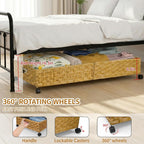 Rolling Rattan Under-Bed Storage Bin