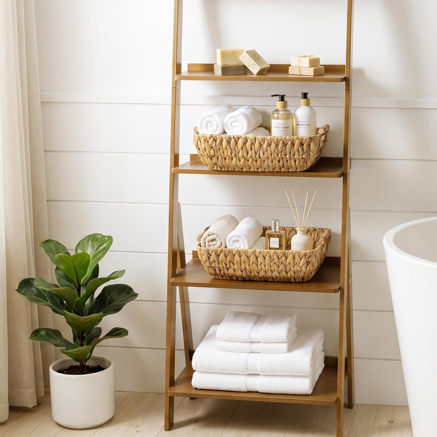 Large Water Hyacinth Storage Baskets - Set of 2