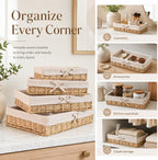 Lined Shelf Storage Baskets - Set of 4