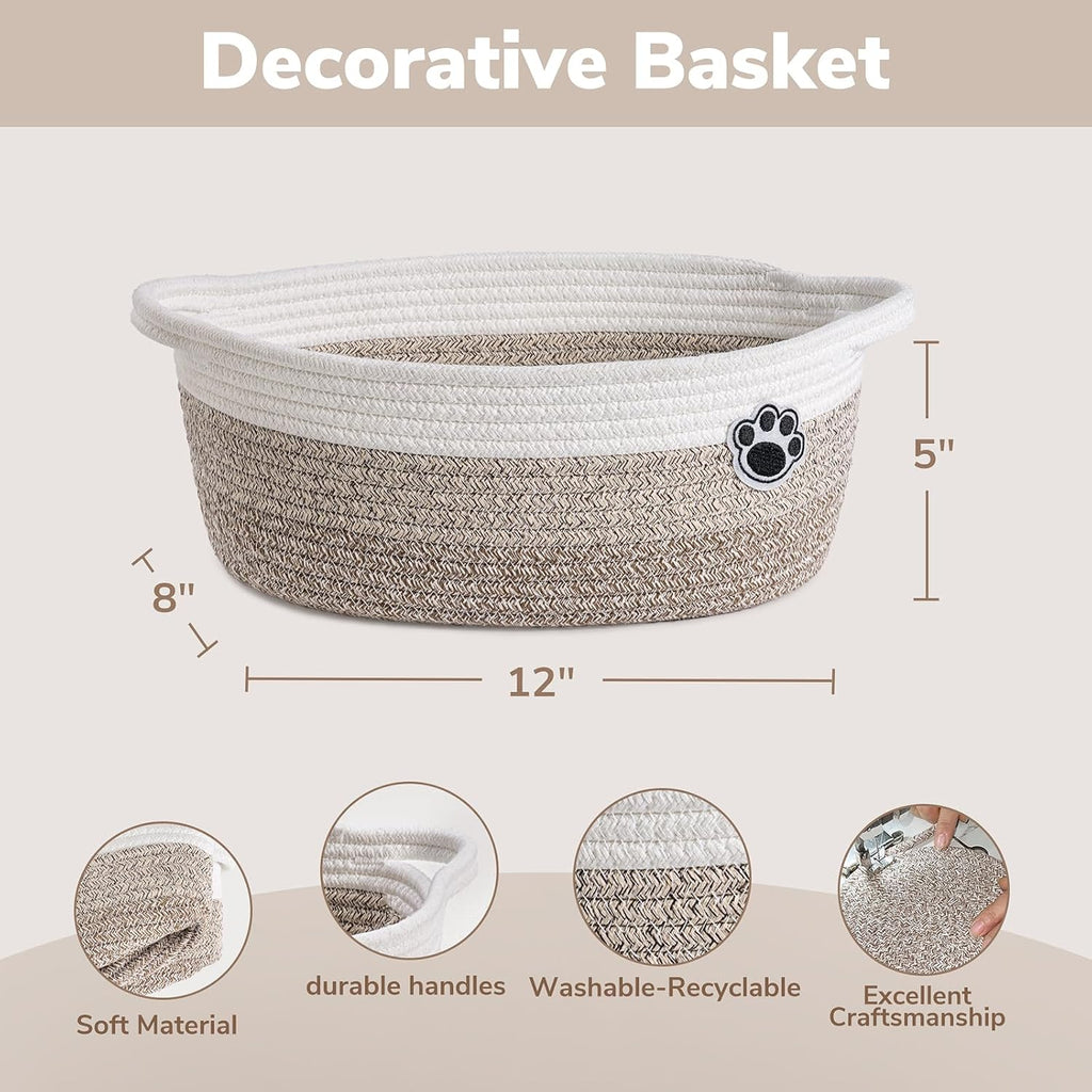 Cesta tejida para mascotas y guarder�a en color marr�n mixto