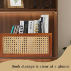 Wooden Storage Basket with Rattan Cane Webbing
