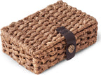 Caja decorativa grande de jacinto de agua con tapa