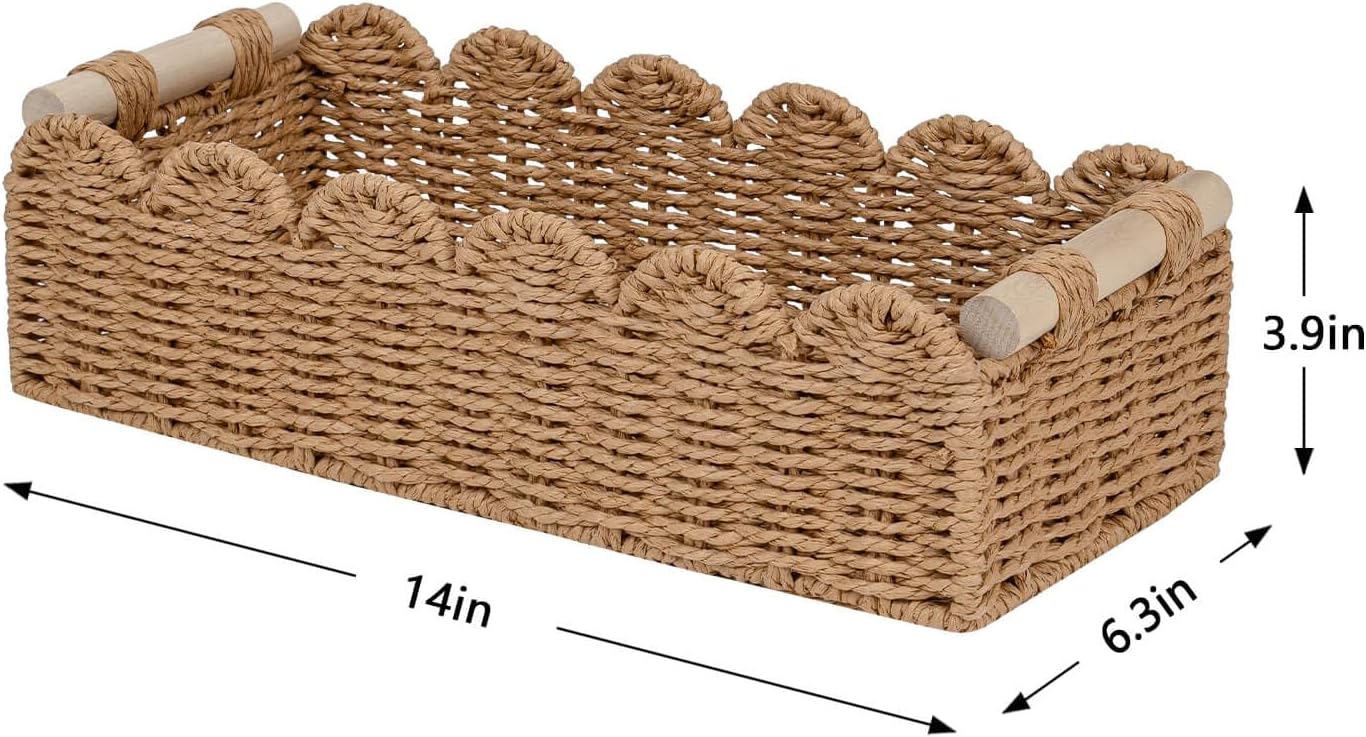 Cesta de almacenamiento para inodoro con cuerda de papel festoneada