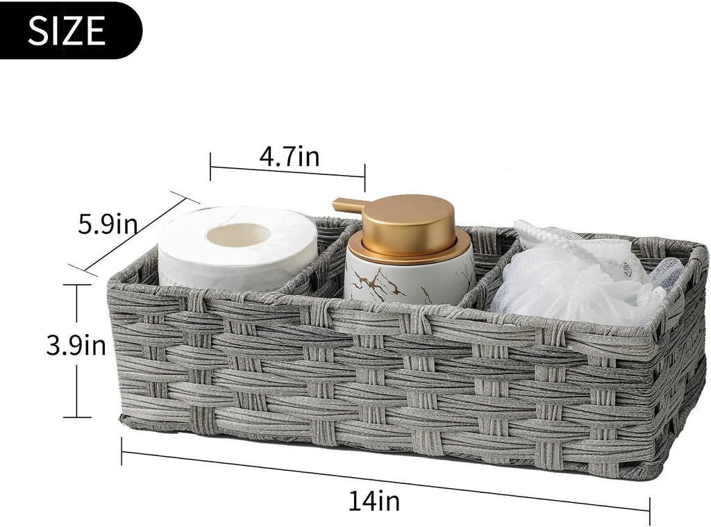 Cesta de mimbre dividida para tanque de inodoro