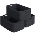 Cestas de almacenamiento tejidas en blanco y marr�n - Juego de 3