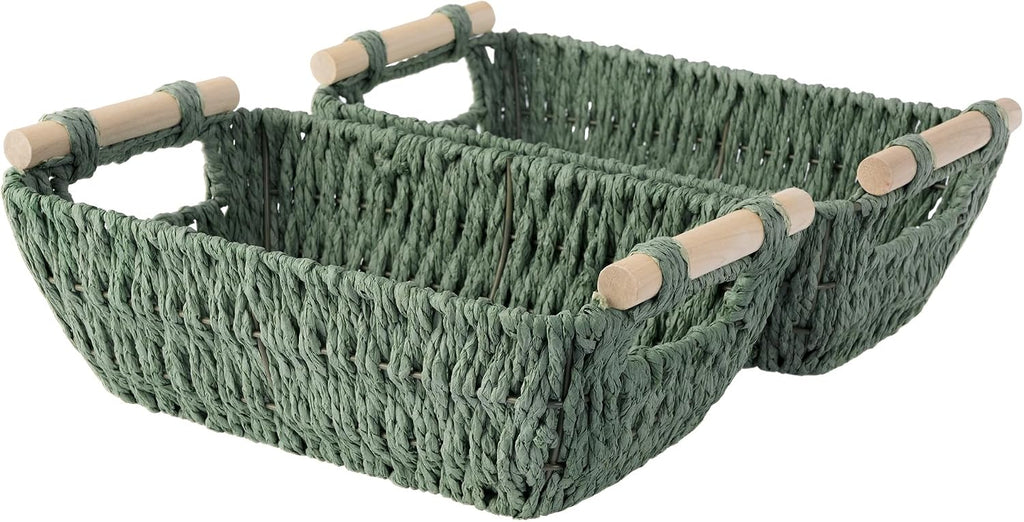 Large Water Hyacinth Storage Baskets - Set of 2
