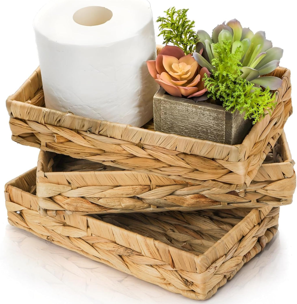 Water Hyacinth Vanity Trays - Set of 3