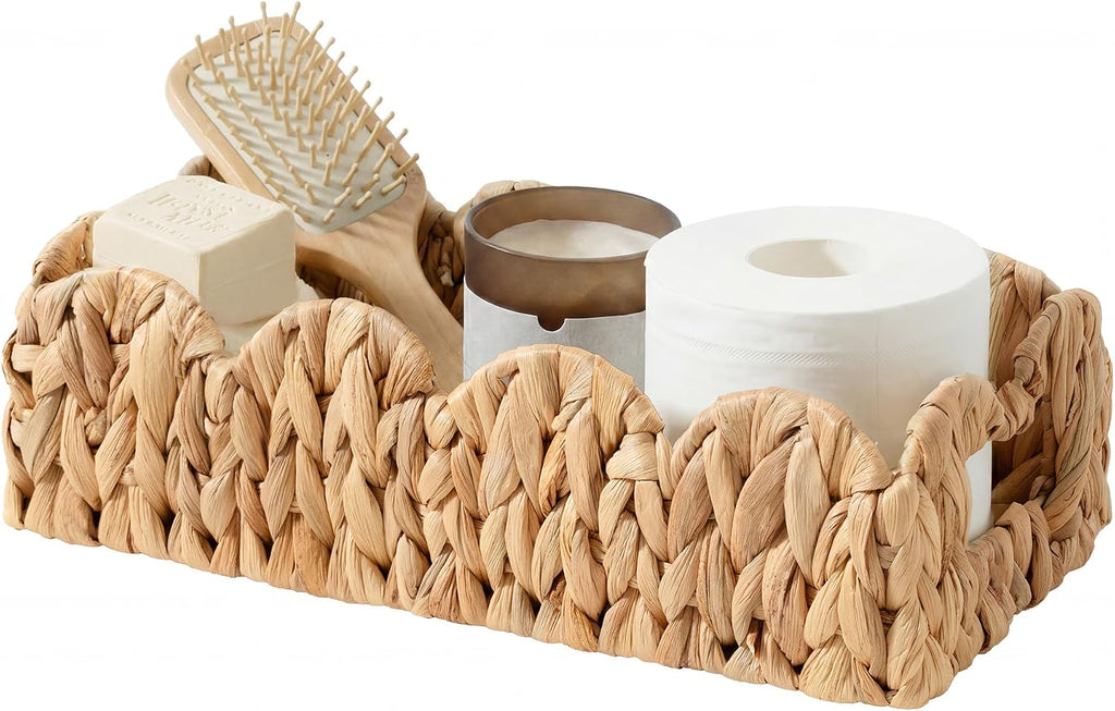 Cesta de papel higi�nico de jacinto de agua con asas