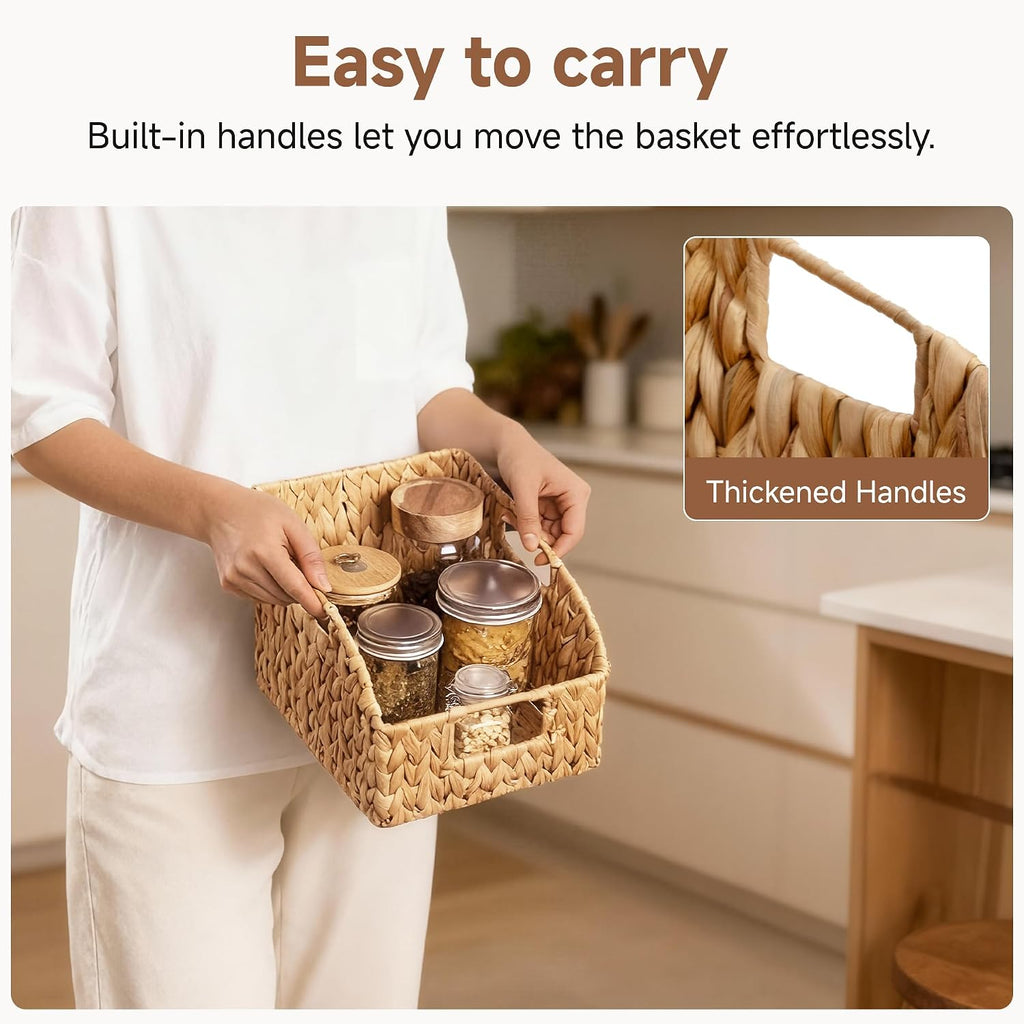 Water Hyacinth Pantry Baskets - Set of 2