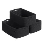 Cestas de almacenamiento tejidas en blanco y marr�n - Juego de 3