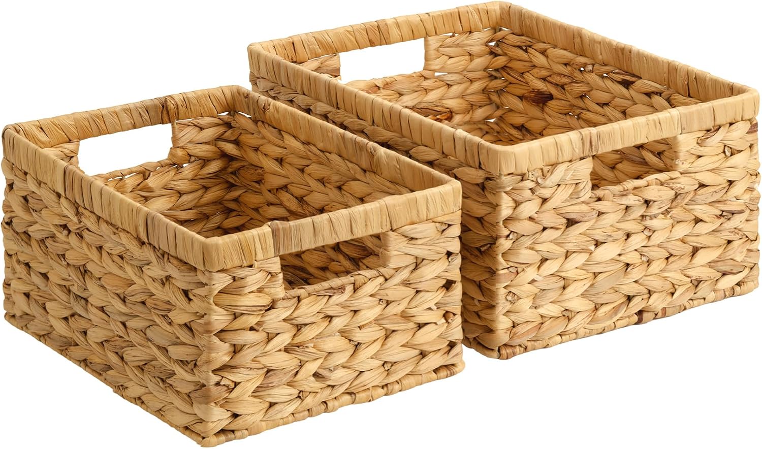 Medium Water Hyacinth Storage Baskets - Set of 2
