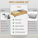 Rolling Rattan Under-Bed Storage Bin