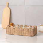 Cesta de almacenamiento para inodoro con cuerda de papel festoneada