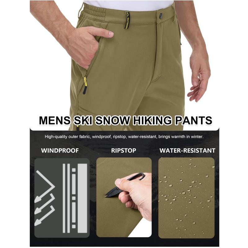 Pantalones de Invierno para Hombre 5 Bolsillos con Cremallera Pantalones de Esquí para Nieve Forro Polar Resistentes al Agua Pantalones de Senderismo FallFreshness Outdoorfun