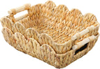 Cestas de regalo festoneadas con asas de madera - Juego de 2