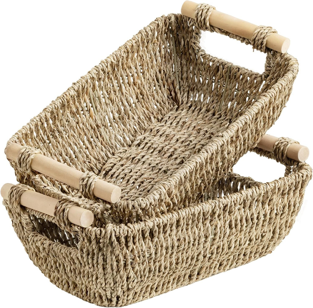 Large Water Hyacinth Storage Baskets - Set of 2