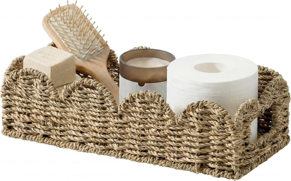 Cesta de papel higi�nico de jacinto de agua con asas