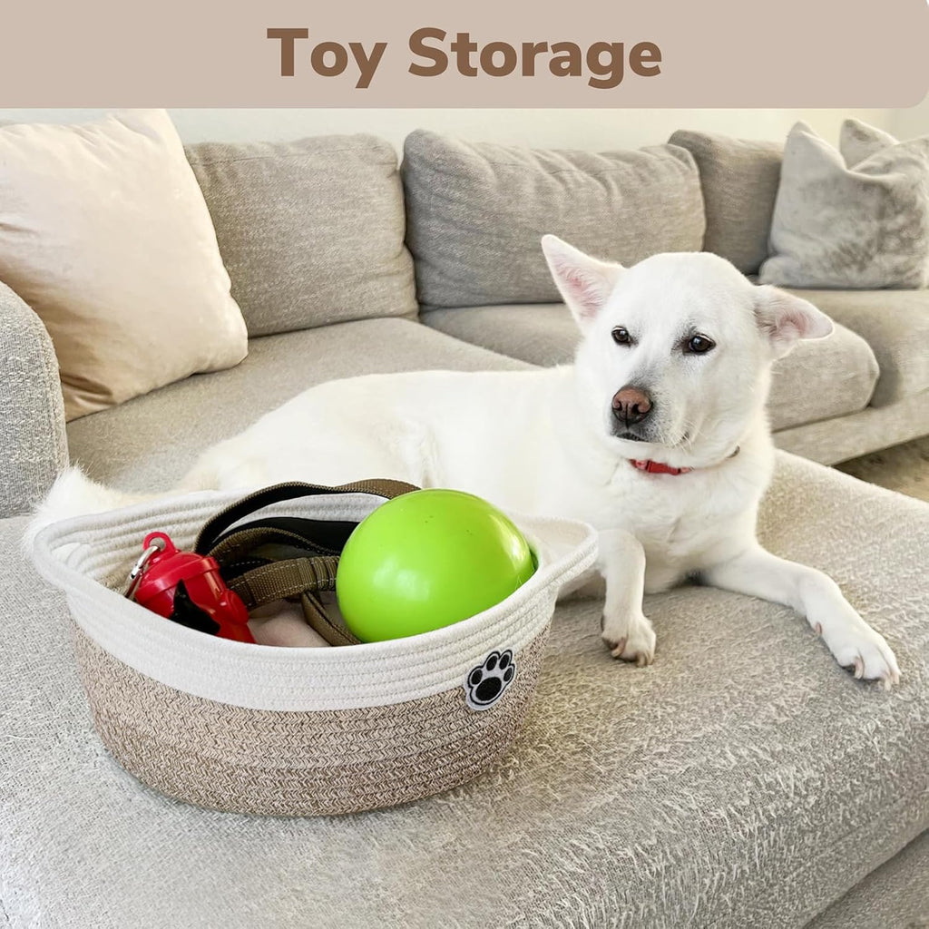 Cesta tejida para mascotas y guarder�a en color marr�n mixto