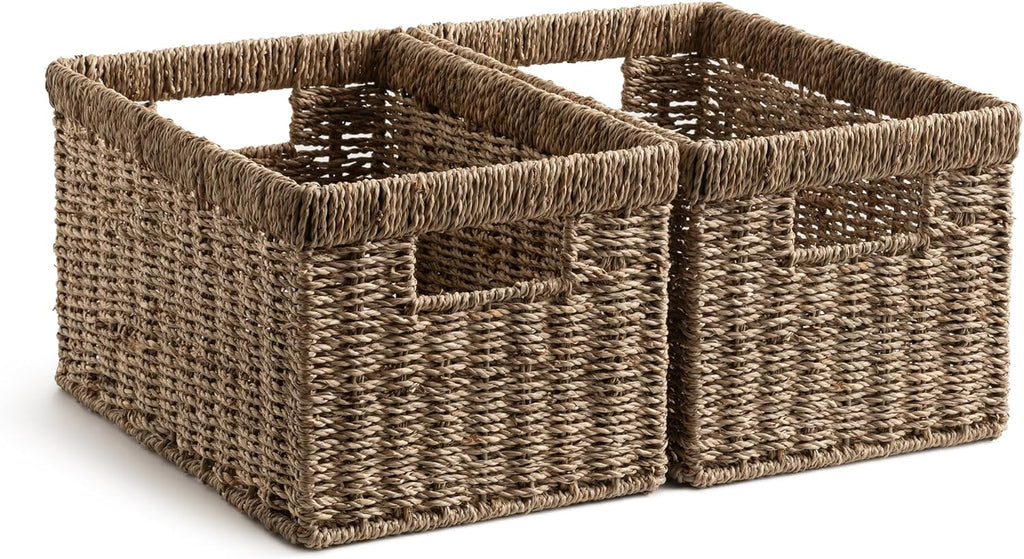 Medium Water Hyacinth Storage Baskets - Set of 2