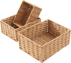 Cestas de almacenamiento de cuerda de papel natural - Juego de 3