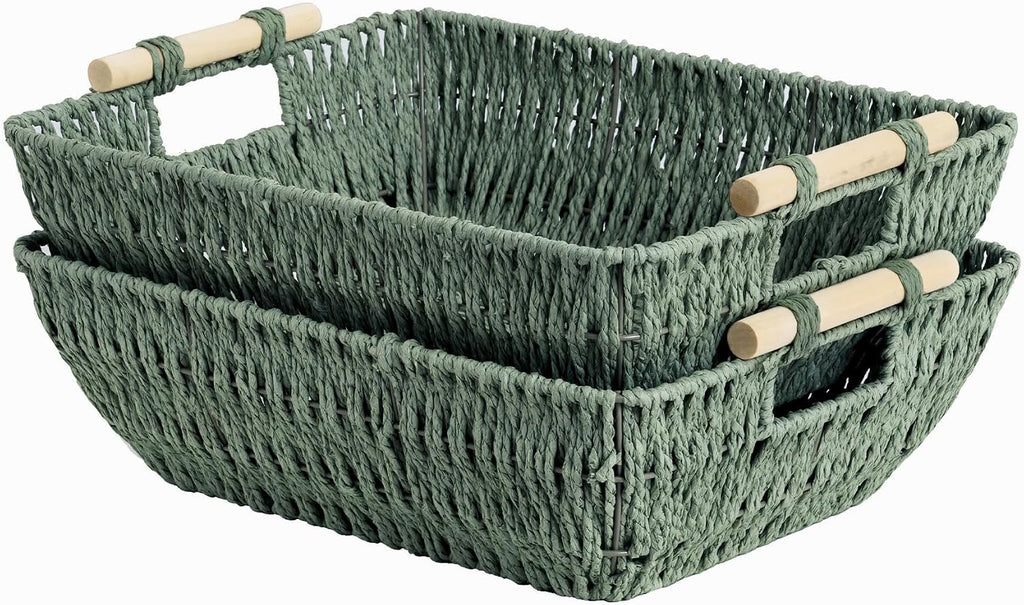 Large Water Hyacinth Storage Baskets - Set of 2