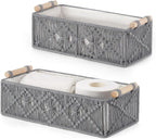 Cestas de almacenamiento de macram� boho marfil - Juego de 2